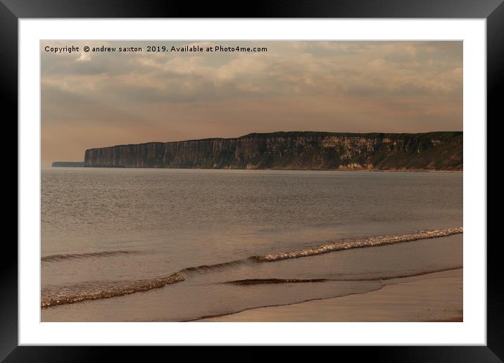SUNRISE CLIFFS Framed Mounted Print by andrew saxton