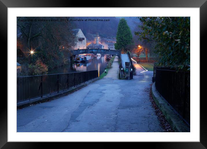 DOWN TO THE CANEL Framed Mounted Print by andrew saxton