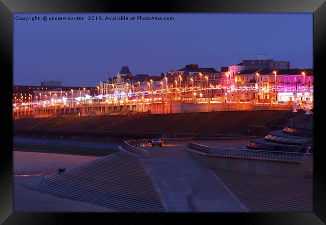 NOTHING BUT LIGHTS Framed Print by andrew saxton