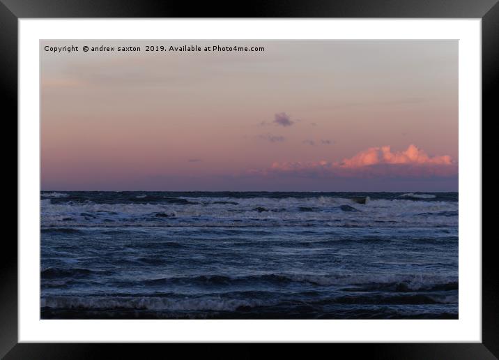 SUNSET WAVES Framed Mounted Print by andrew saxton