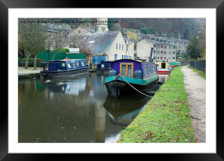 PATHSIDE MOORED Framed Mounted Print by andrew saxton