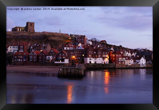 WHITBY LIVING Framed Print by andrew saxton