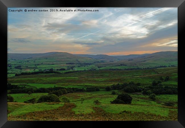DALES SUNSET Framed Print by andrew saxton