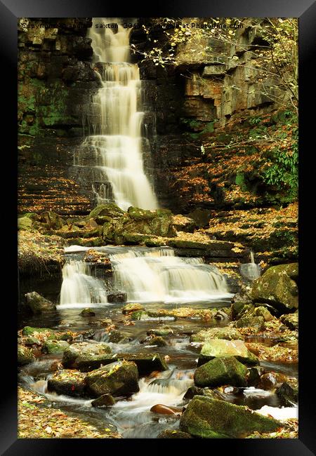 WATER ON ROCKS Framed Print by andrew saxton