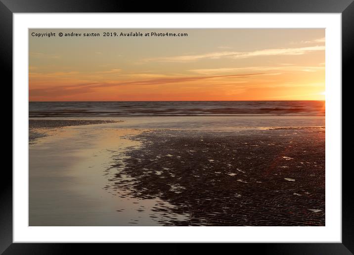 SUNSET COAST Framed Mounted Print by andrew saxton