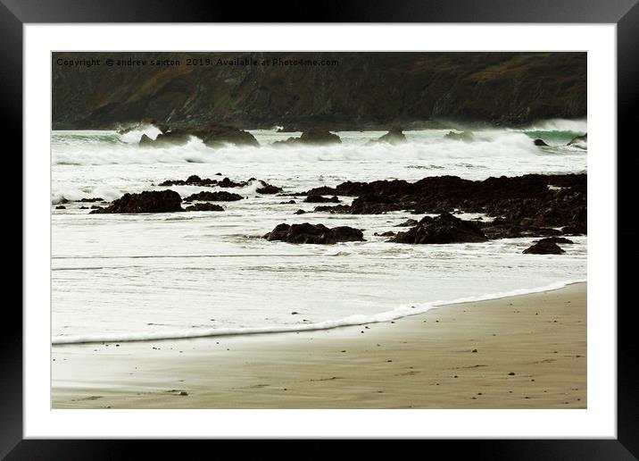 ROCKY BEACH Framed Mounted Print by andrew saxton