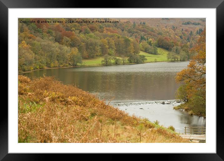 RYDAL AUTUMN Framed Mounted Print by andrew saxton