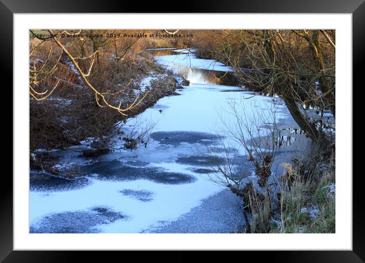 SNOW WATER Framed Mounted Print by andrew saxton