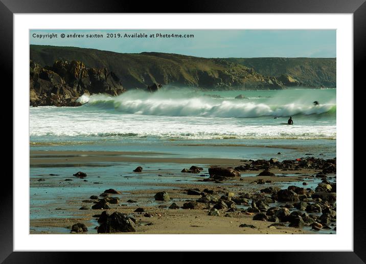 SURF'S UP Framed Mounted Print by andrew saxton