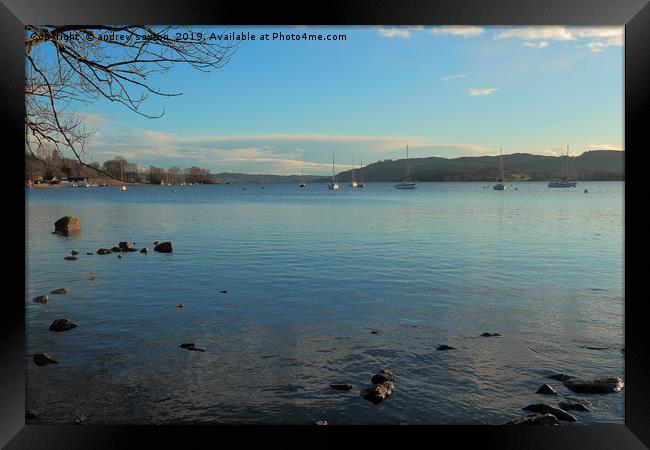 CLEAR LAKE Framed Print by andrew saxton