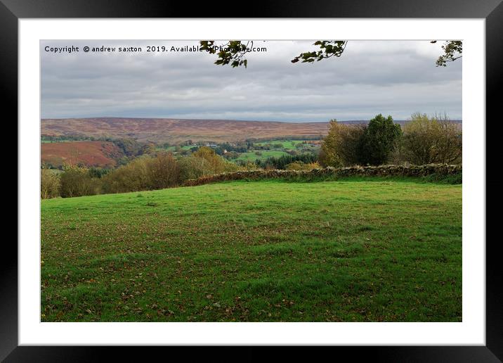 OVER THE MOORS Framed Mounted Print by andrew saxton