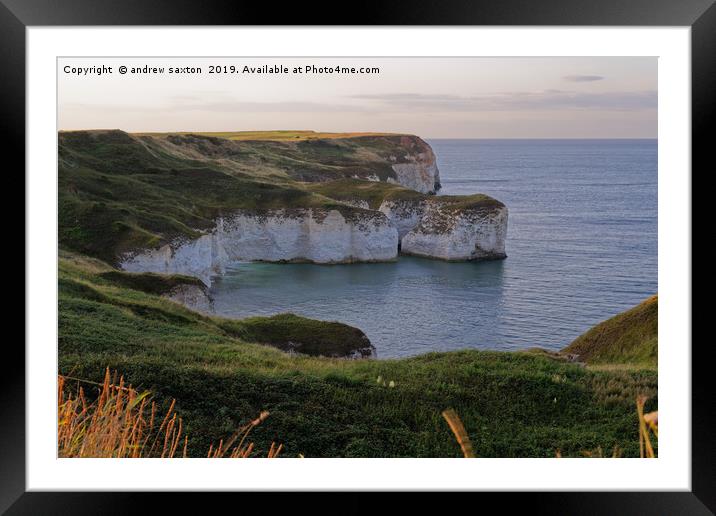 WHITE CLIFFS AT FLAMBOROUGH Framed Mounted Print by andrew saxton