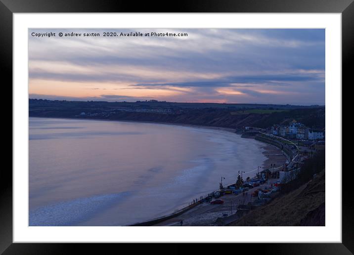 FILEY AT SUNSET Framed Mounted Print by andrew saxton