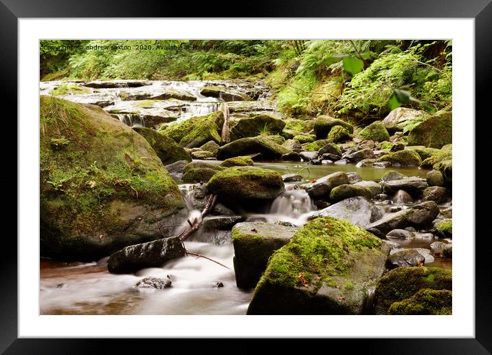 FALLING WATER Framed Mounted Print by andrew saxton