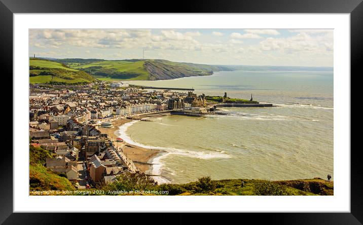Aberystwyth from Camer Obscura Hill. Framed Mounted Print by John Morgan