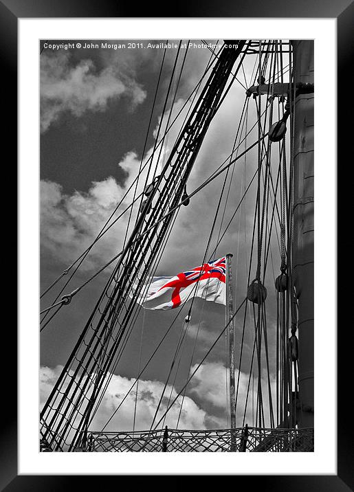 White ensign. Framed Mounted Print by John Morgan