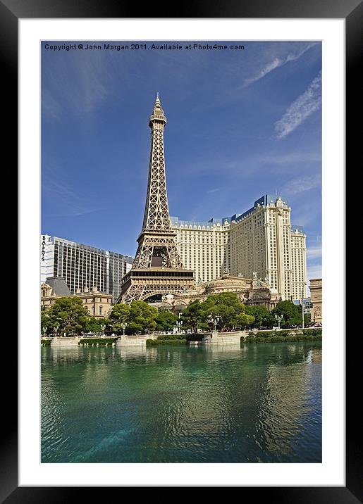 The Eiffel Tower, Las Vegas. Framed Mounted Print by John Morgan