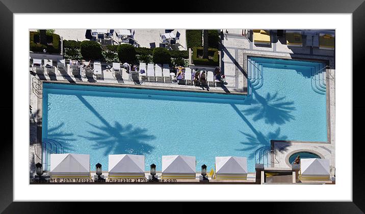 Poolside shadows. Framed Mounted Print by John Morgan