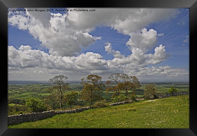 View from The Mendips. Framed Print by John Morgan