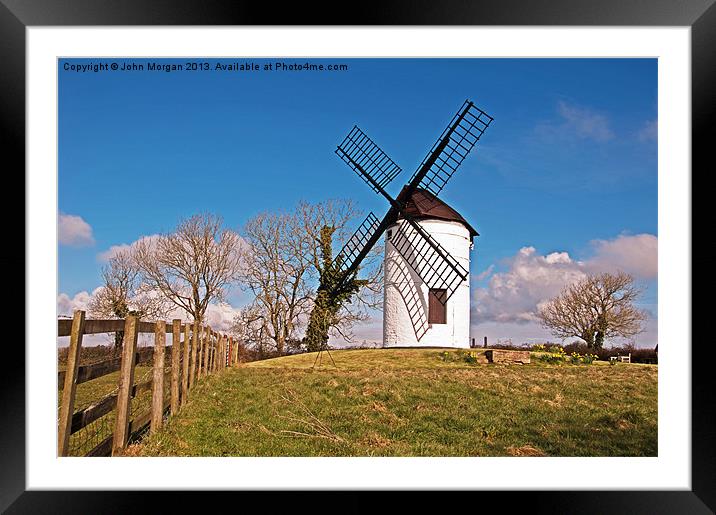 Cold Ashton Windmill. Framed Mounted Print by John Morgan
