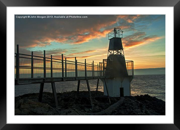 Battery Point sunset 2. Framed Mounted Print by John Morgan