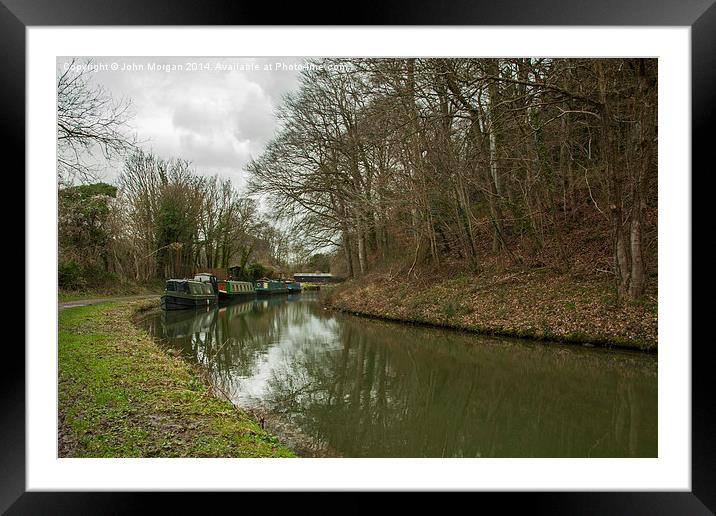 Along the canal. Framed Mounted Print by John Morgan