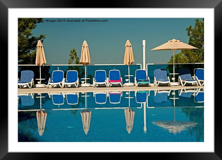 Poolside reflections. Framed Mounted Print by John Morgan