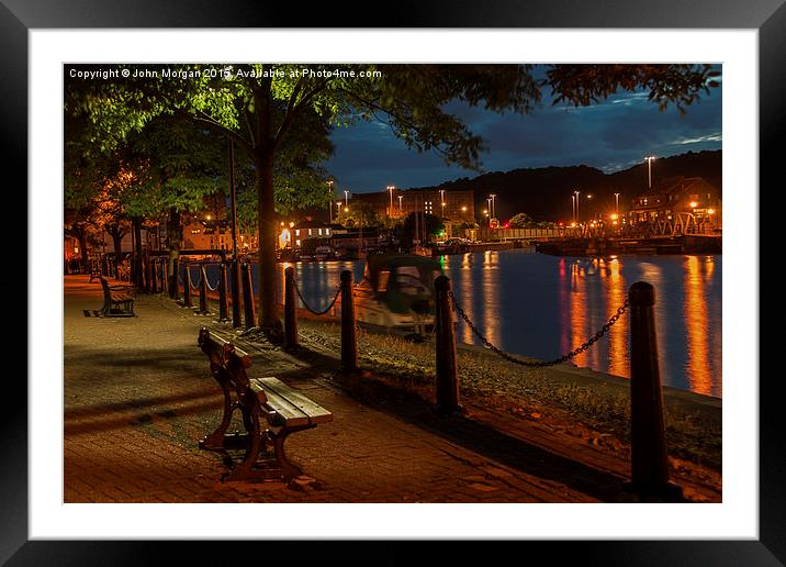 The bench on the docks. Framed Mounted Print by John Morgan