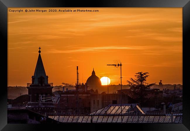 Sunset over the Vatican. Framed Print by John Morgan