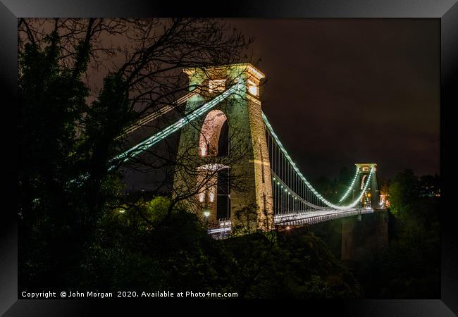 The Bristol Suspension Bridge. Framed Print by John Morgan