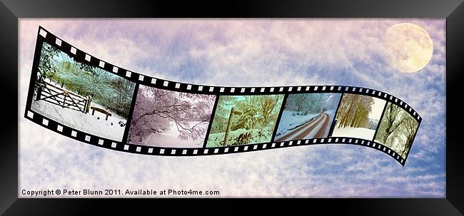 Coloured Winter Scene's on a Film Strip Framed Print by Peter Blunn