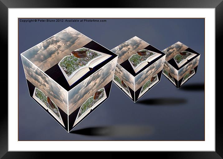 3 Cubes Creation Framed Mounted Print by Peter Blunn
