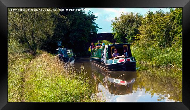 A Sunny day on the Canal Framed Print by Peter Blunn