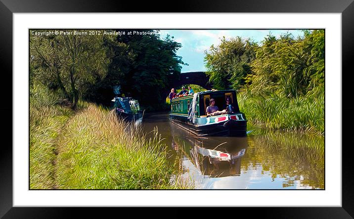 A Sunny day on the Canal Framed Mounted Print by Peter Blunn
