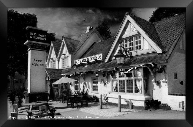 Old Hare & Hounds Pub        Framed Print by Peter Blunn