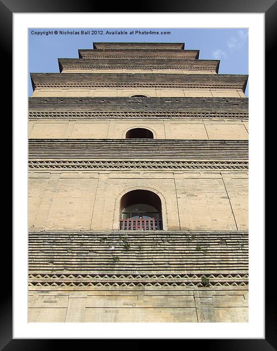 Big Goose Pagoda, Xi'an, China Framed Mounted Print by Nicholas Ball