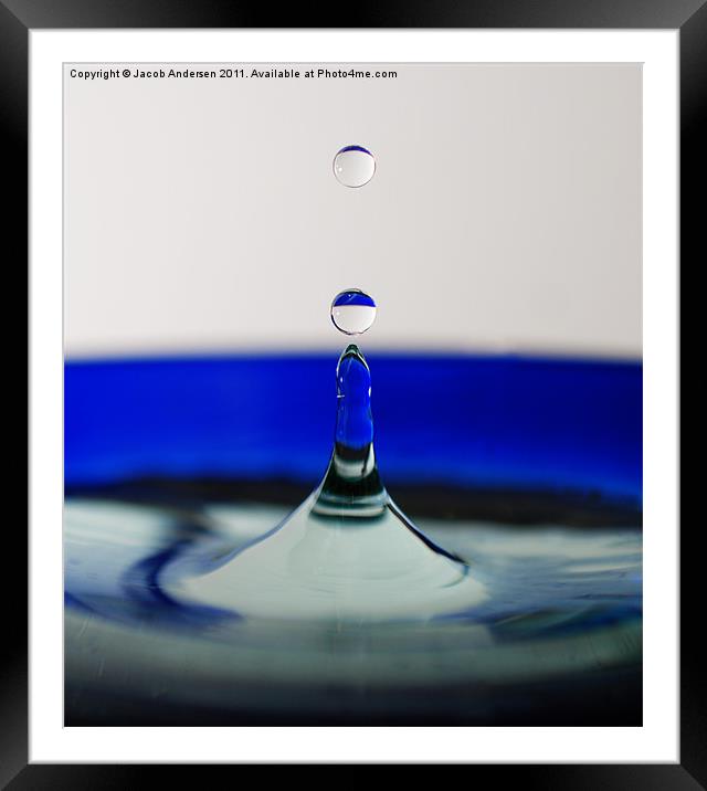 Blue Drip Framed Mounted Print by Jacob Andersen