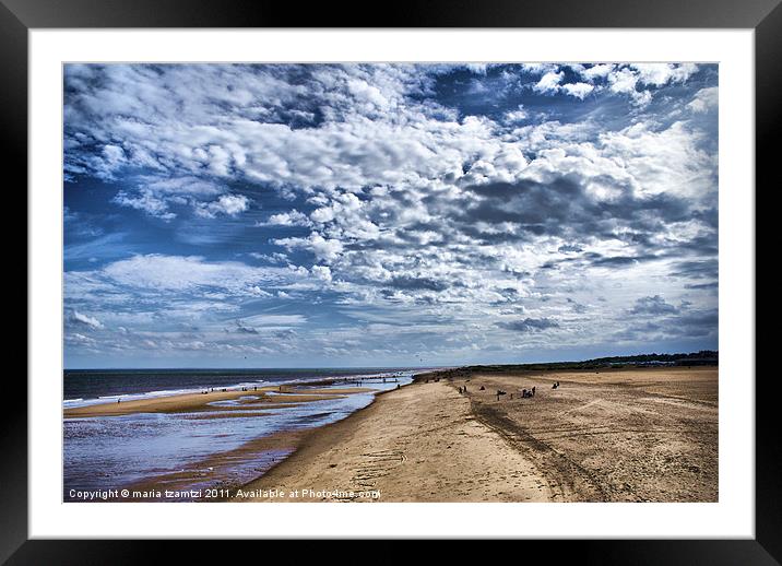 Skegness Beach Framed Mounted Print by Maria Tzamtzi Photography