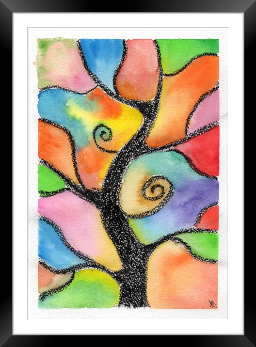 Tree of Life - Original Art by Maria Tzamtzi Framed Mounted Print by Maria Tzamtzi Photography