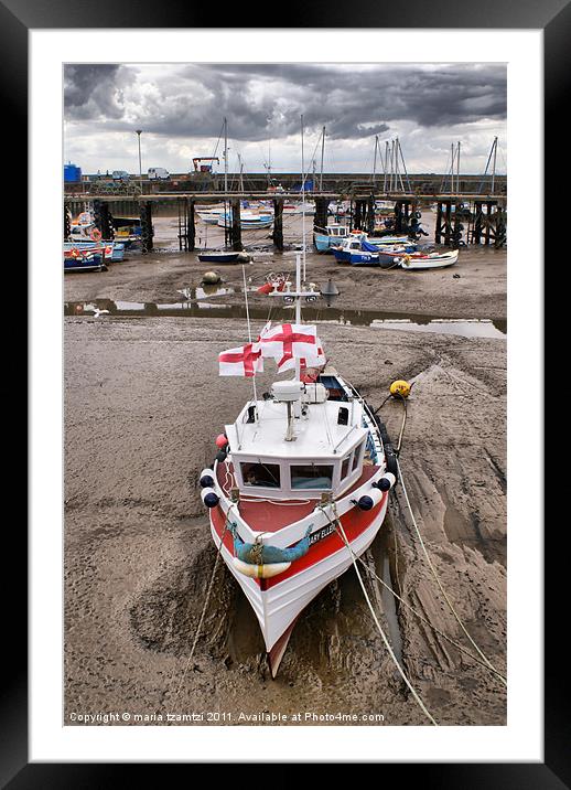 Low tide Framed Mounted Print by Maria Tzamtzi Photography