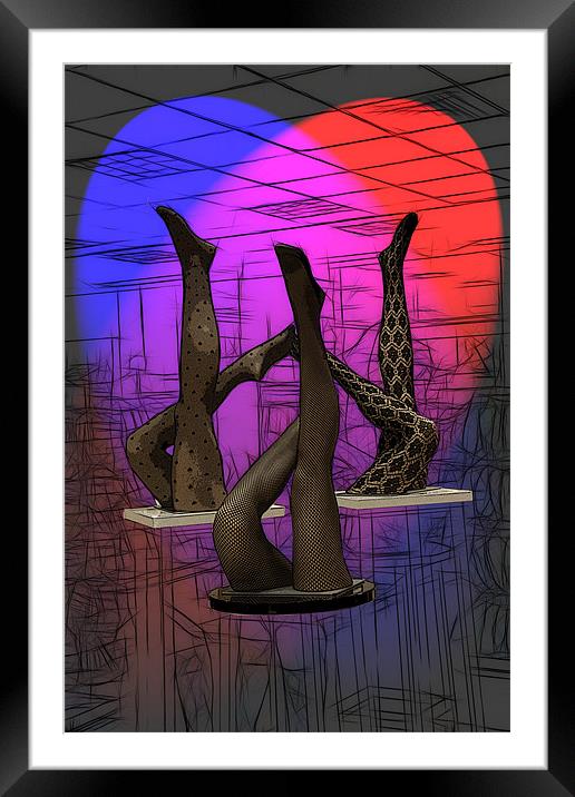 Legs up! This is a hosiery! (3/4) Framed Mounted Print by Maria Tzamtzi Photography