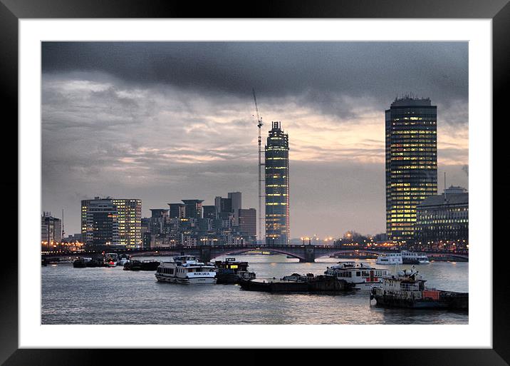 London skyline Framed Mounted Print by Maria Tzamtzi Photography