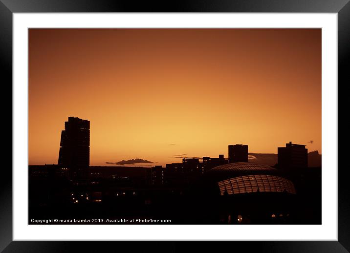 Leeds by dusk Framed Mounted Print by Maria Tzamtzi Photography