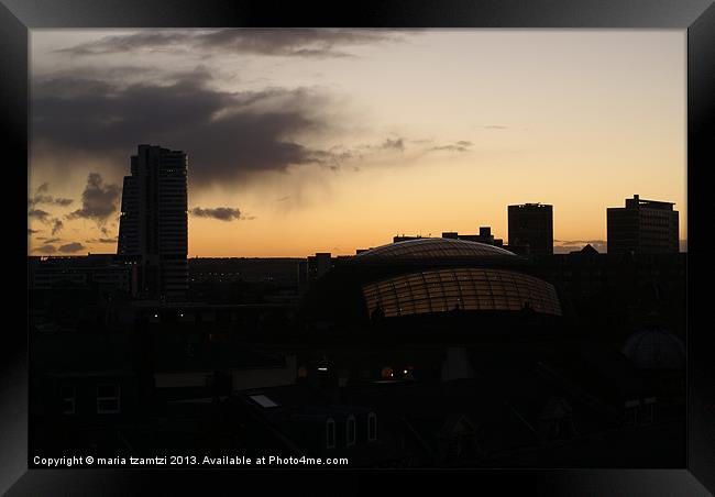 Leeds by dusk II Framed Print by Maria Tzamtzi Photography