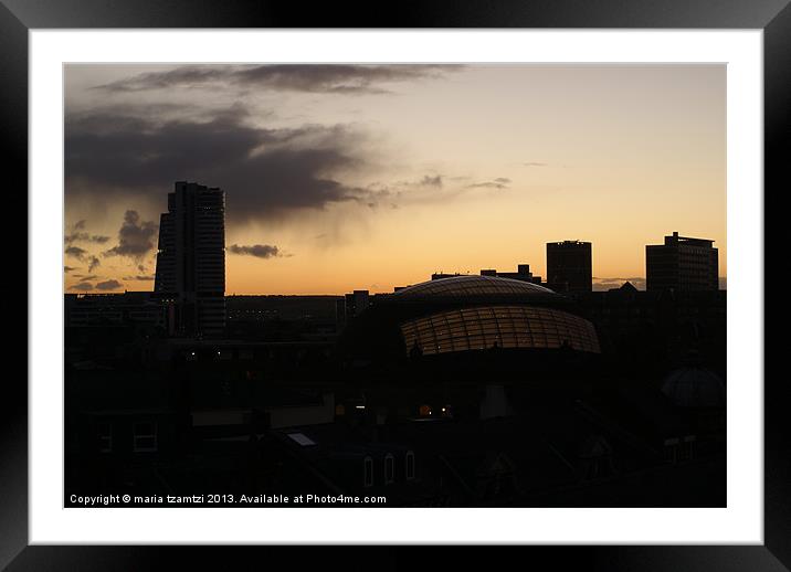 Leeds by dusk II Framed Mounted Print by Maria Tzamtzi Photography