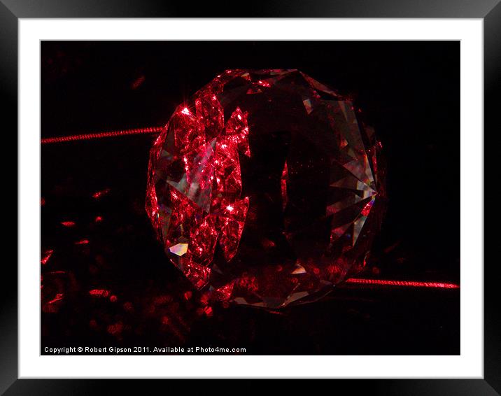 Red Laser light Framed Mounted Print by Robert Gipson