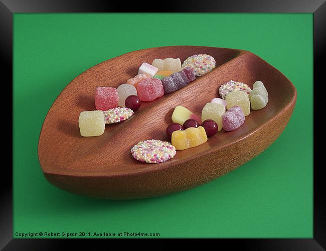 carved wooden Sweetie Bowl Framed Print by Robert Gipson
