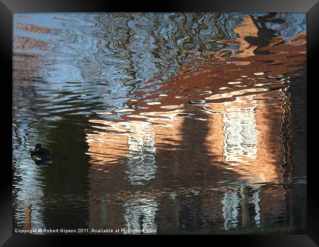 Cottage Water Reflections Framed Print by Robert Gipson