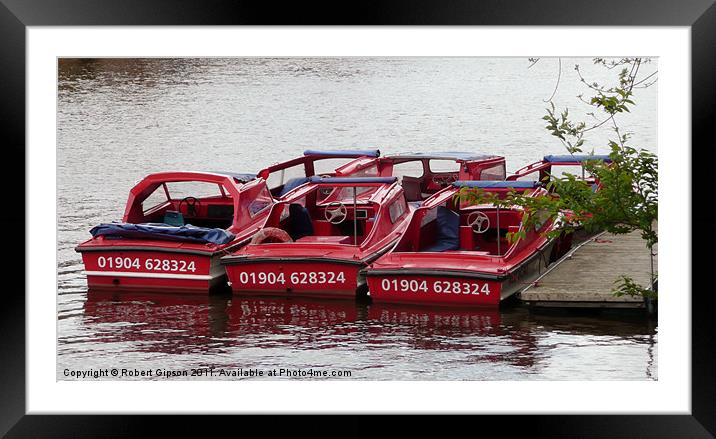 Pleasure boats on the Ouse Framed Mounted Print by Robert Gipson