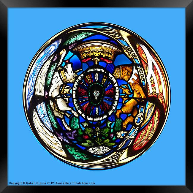 Spherical Stain Glass in the round Framed Print by Robert Gipson